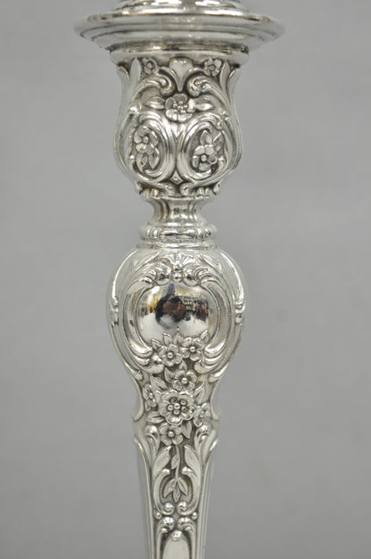 Vintage WM Rogers & Son Silver Plated 3 Arm Convertible Candelabra - a Pair