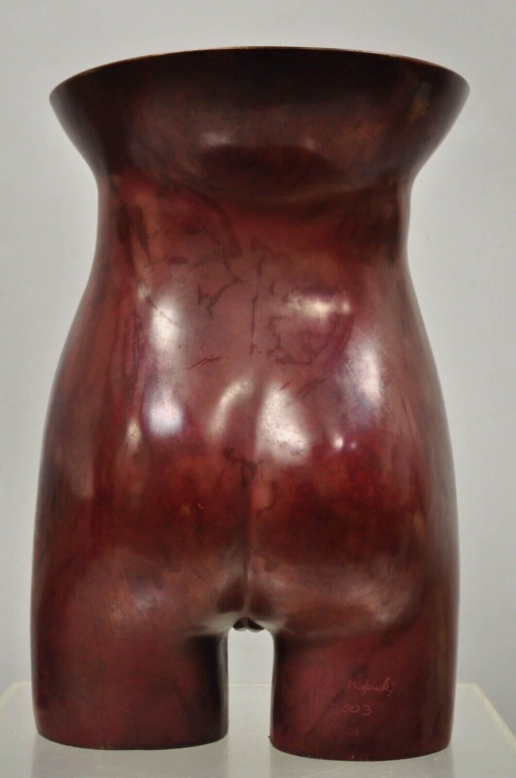 Gary Spradling (1951-2006) Bronze Nude Female Torso Art Sculpture Burnished Red