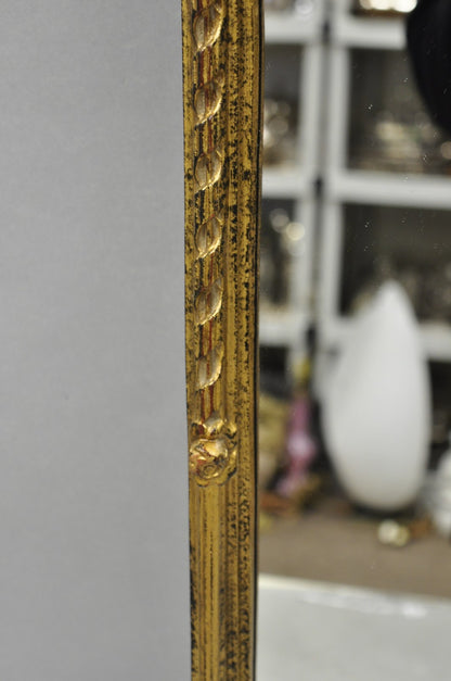 Vintage Bombay Co French Victorian Gold Ribbon Small Narrow Arch Wall Mirror
