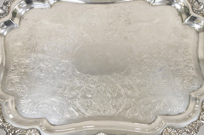 Vintage Loveland Rose Victorian Silver Plated Twin Handle Serving Platter Tray