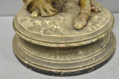 Antique French Renaissance Hennecke & Co "Faust & Marguerite" Plaster Statue