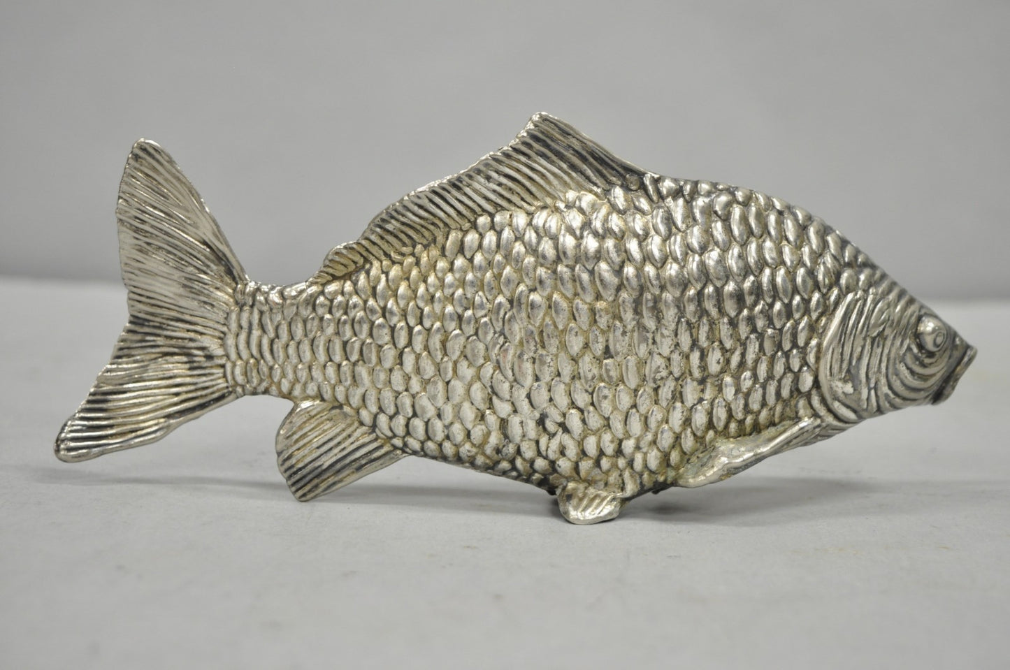 Vintage Italian Hollywood Regency Silver Plated Figural Koi Fish Napkin Holder