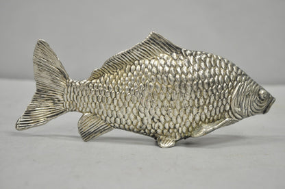 Vintage Italian Hollywood Regency Silver Plated Figural Koi Fish Napkin Holder