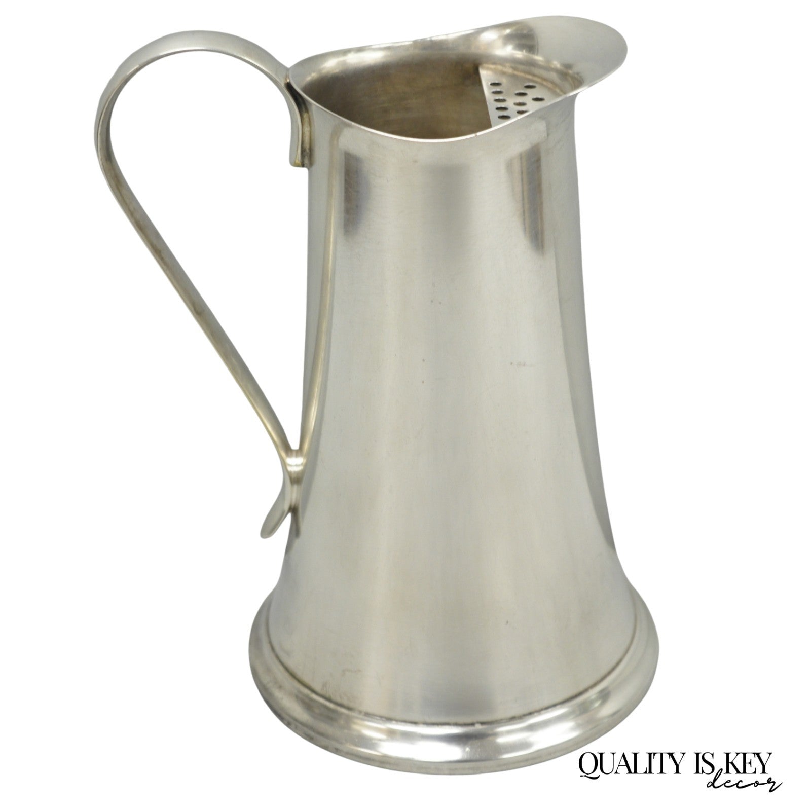 Vintage Sheffield USA Silver Plated Mid Century Modern Tapered Water Pitcher