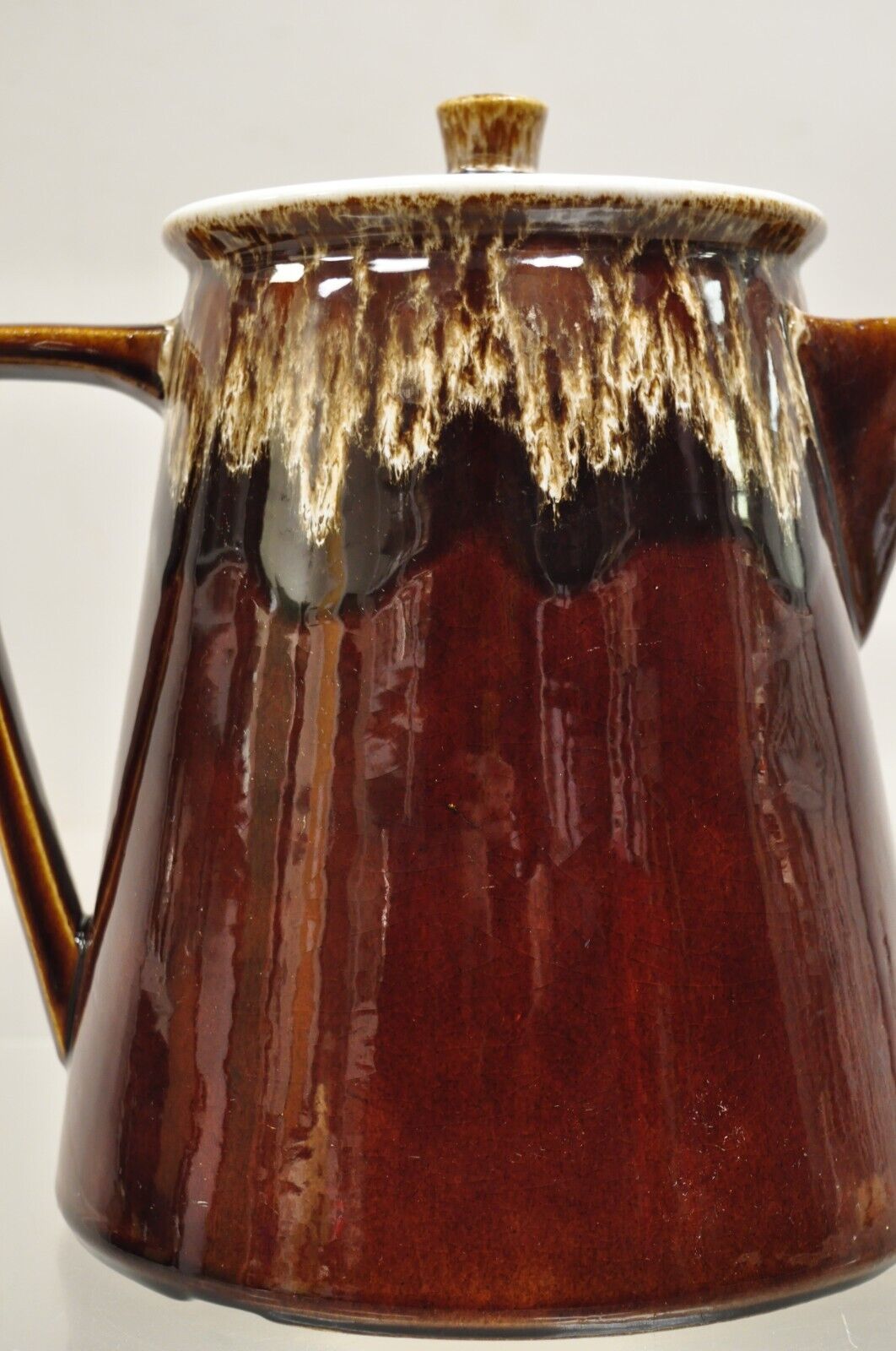 Vintage Rubel 1030 Brown Drip Glazed Ceramic Pottery Large Water Pitcher Pot