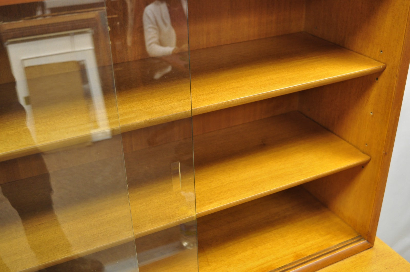 Vintage T.H. Robsjohn Gibbings for Widdicomb Mahogany Brass Ring China Cabinet