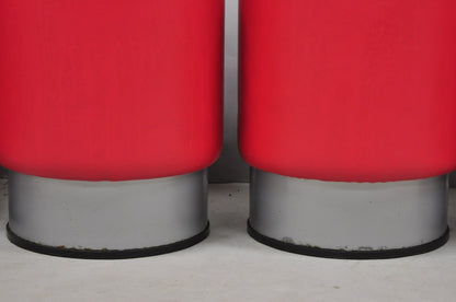 Contemporary Modern Red Vinyl Round 18" Restaurant Style Stool Seat - Set of 4