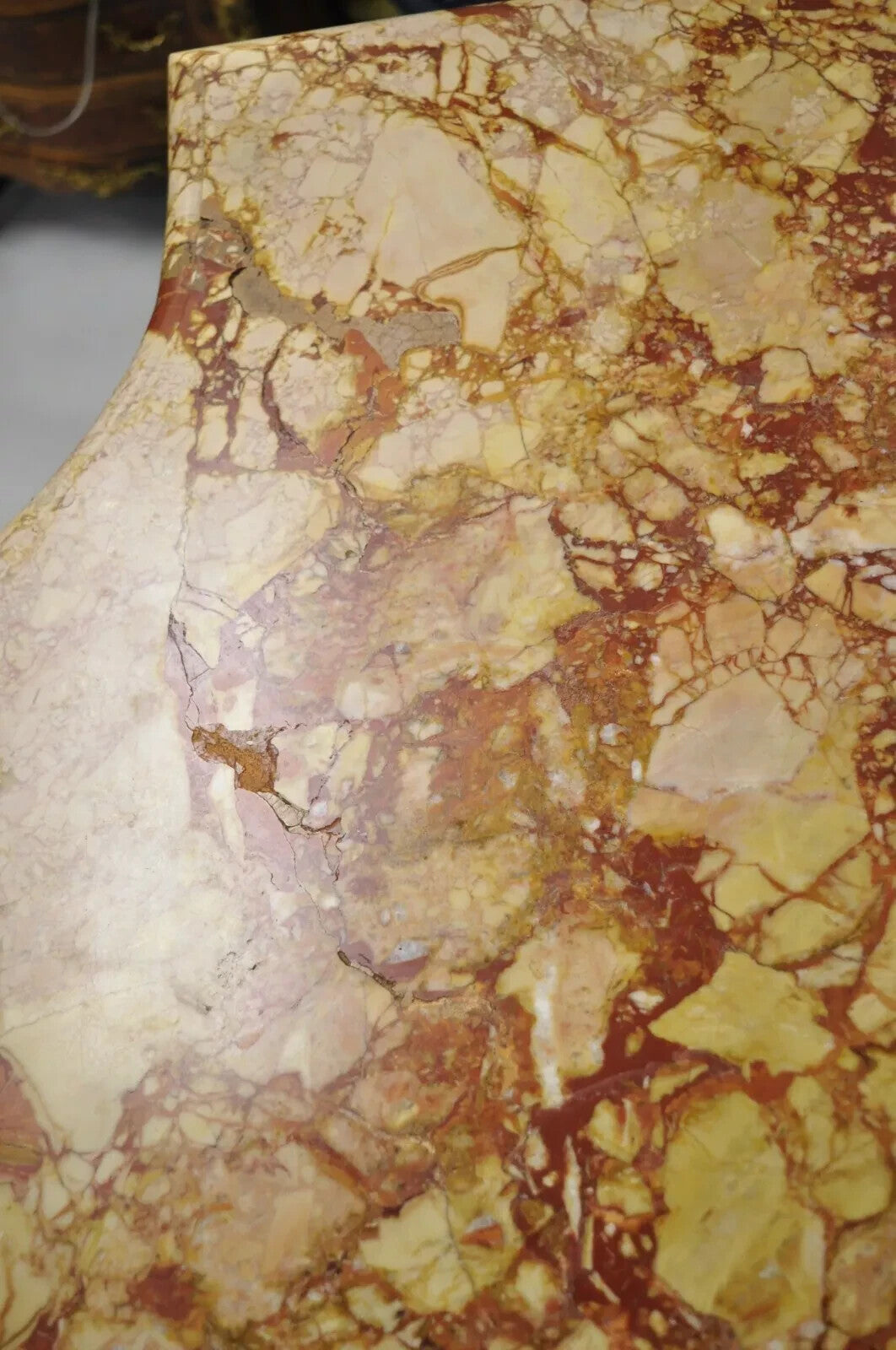 French Renaissance Louis XV Marble Top Marquetry Inlay Sideboard Buffet Commode