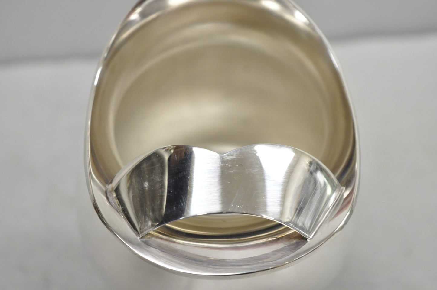 Vintage Bristol by Poole Silver Plated Bulbous Footed Ice Lip Water Pitcher