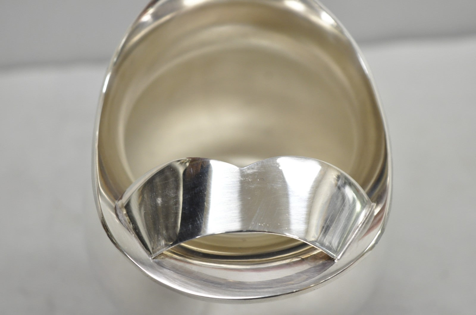 Vintage Bristol by Poole Silver Plated Bulbous Footed Ice Lip Water Pitcher