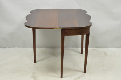 Antique Sheraton Federal Mahogany Urn Inlay Flip Serpentine Console Game Table