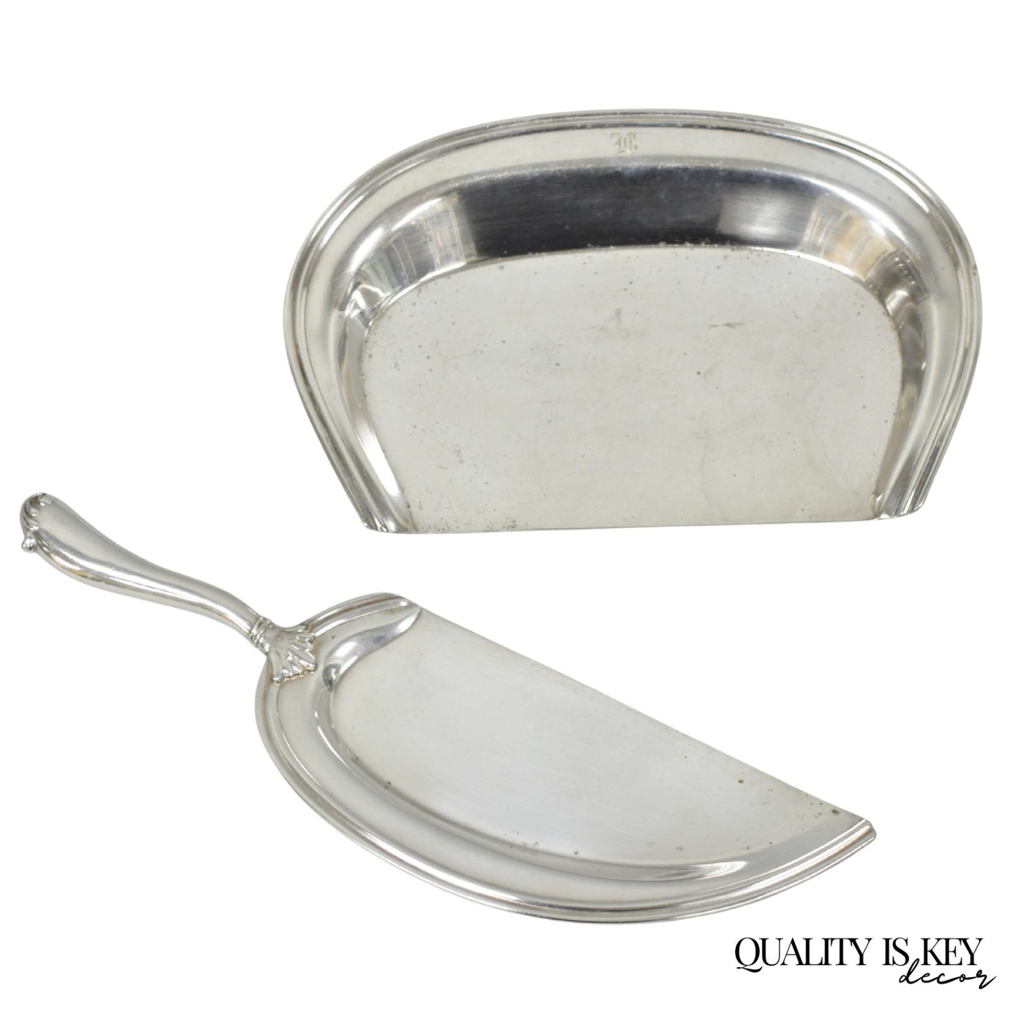 Vintage Bernard Rice's Sons Inc Silver Plated Crumb Catcher Silent Butler Set