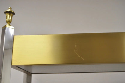 Vintage Mid Century Modern Lighted Chrome & Brass Etagere Display Shelf Curio
