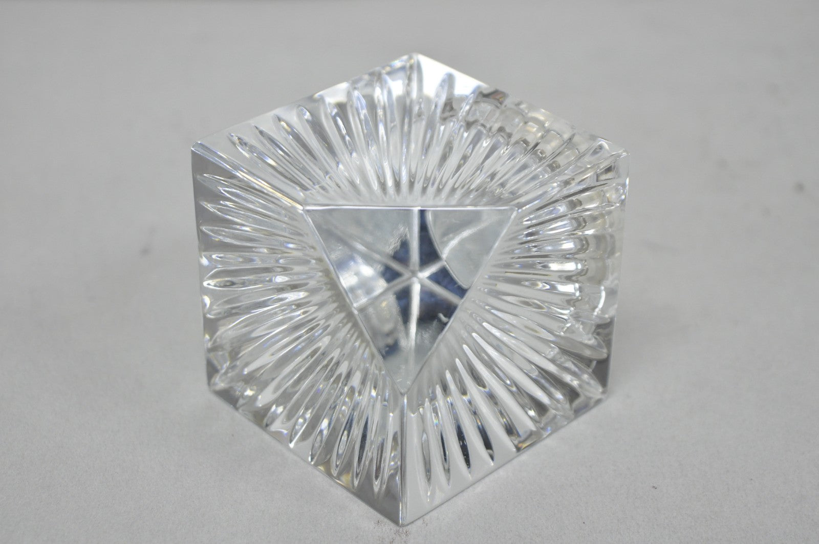 Vintage Waterford Crystal Glass Diamond Shaped Meridian Small Desk Clock