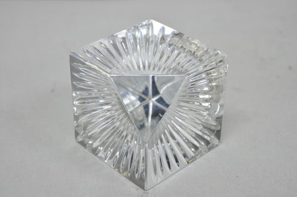 Vintage Waterford Crystal Glass Diamond Shaped Meridian Small Desk Clock