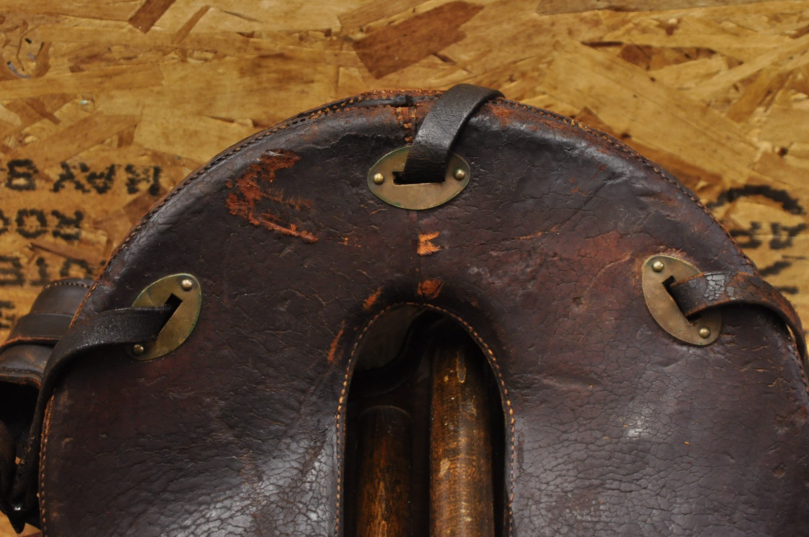 Antique McClellan Brown Leather 12 inch WWI Calvary Horse Saddle, Circa 1900