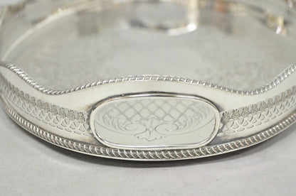 Vintage Israel Freeman and Son English Edwardian Oval Silver Plated Platter Tray