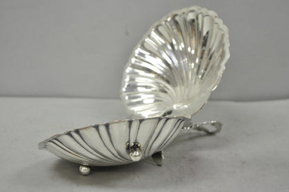 Antique English Regency Silver Plated Clam Shell Table Butler Serving Dish