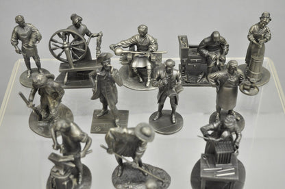 Vintage Franklin Mint 1974 Pewter People of Colonial America Full Figurine Set