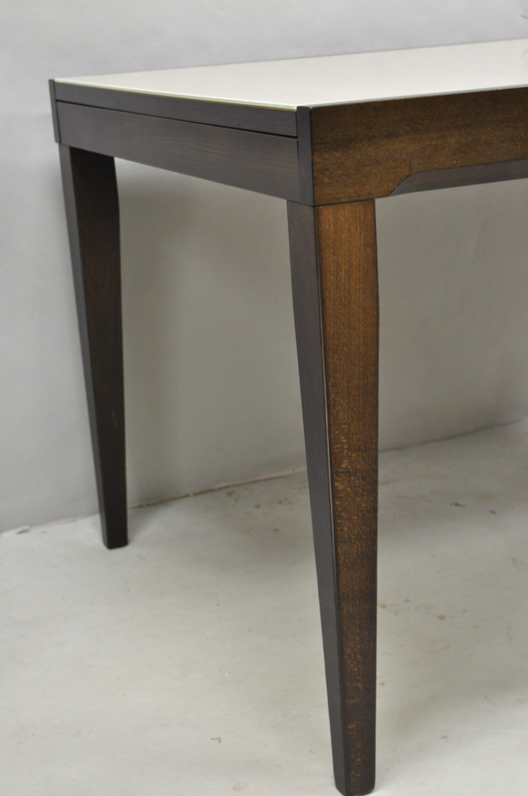 Calligaris S.p.A Italian Modern Extendable Glass Top Dining Table w/ Hidden Leaf