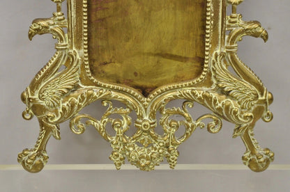 Antique French Regency Style Cast Brass Bronze Figural Eagle Photo Picture Frame