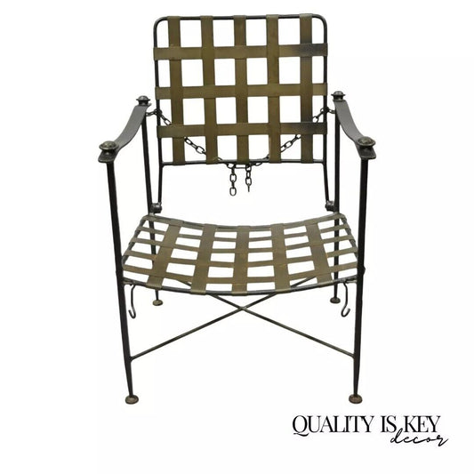 Charleston Forge Arts & Crafts Gothic Heavy Wrought Iron Adjustable Lounge Chair