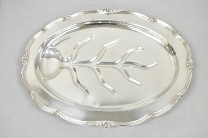 Vintage Amston Victorian Silver Plated Meat Cutlery Oval Serving Platter Tray