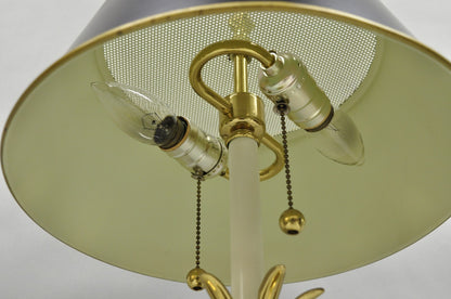 Chapman Hollywood Regency Brass Pineapple Tole Metal Black Shade Table Lamp