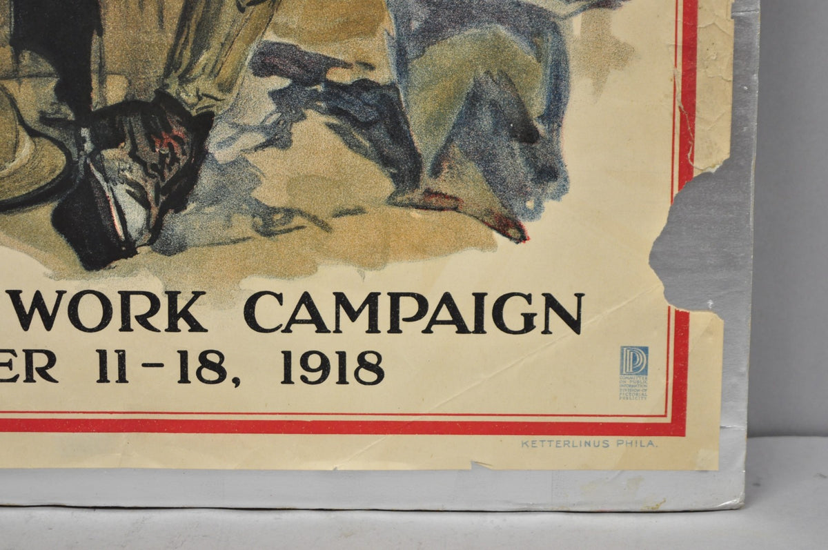 Original Vintage 1918 WWI YMCA Poster 'For Your Boy' by Arthur Williams Brown