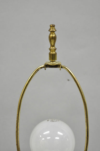 Vintage Oriental Small Porcelain Gold Oil Drop Painted Boudoir Table Lamp