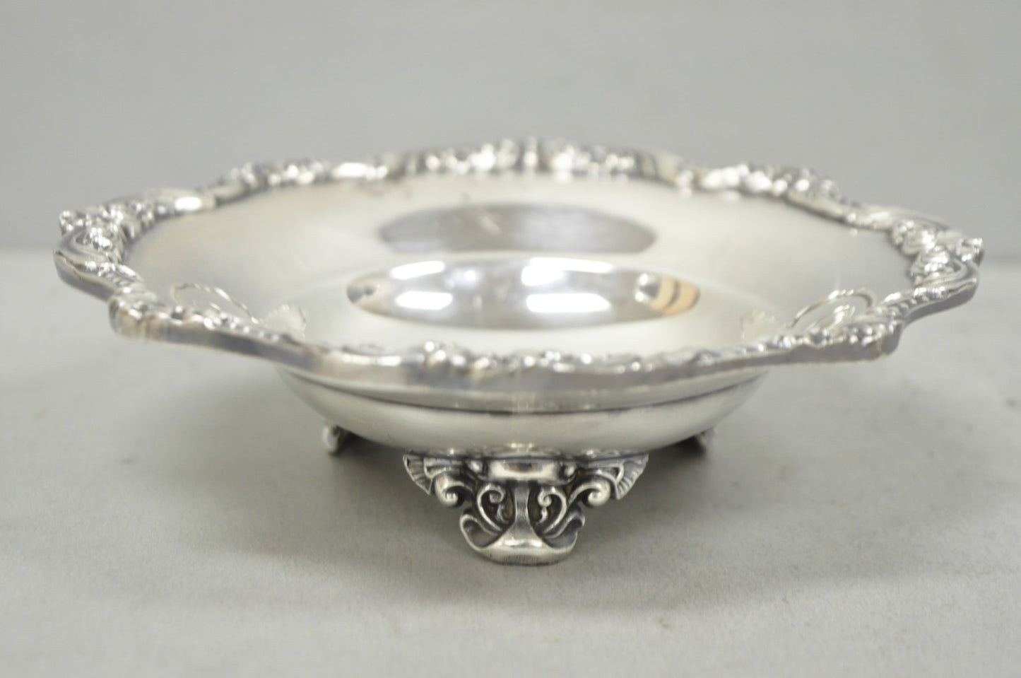 Vintage Poole "Old English" 5005 Silver Plated Small Footed Nut Dish Bowl