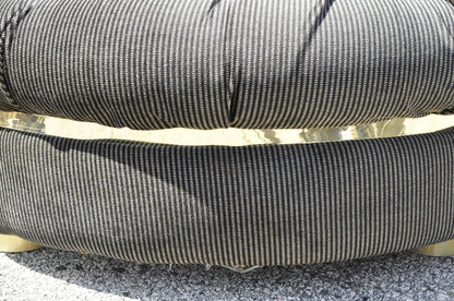 Mid Century Modern Milo Baughman Style Round Black Club Lounge Chair - a Pair