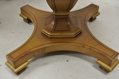 Vintage Empire Style Low Marble Top Pedestal Base Side Tables by Imperial - Pair