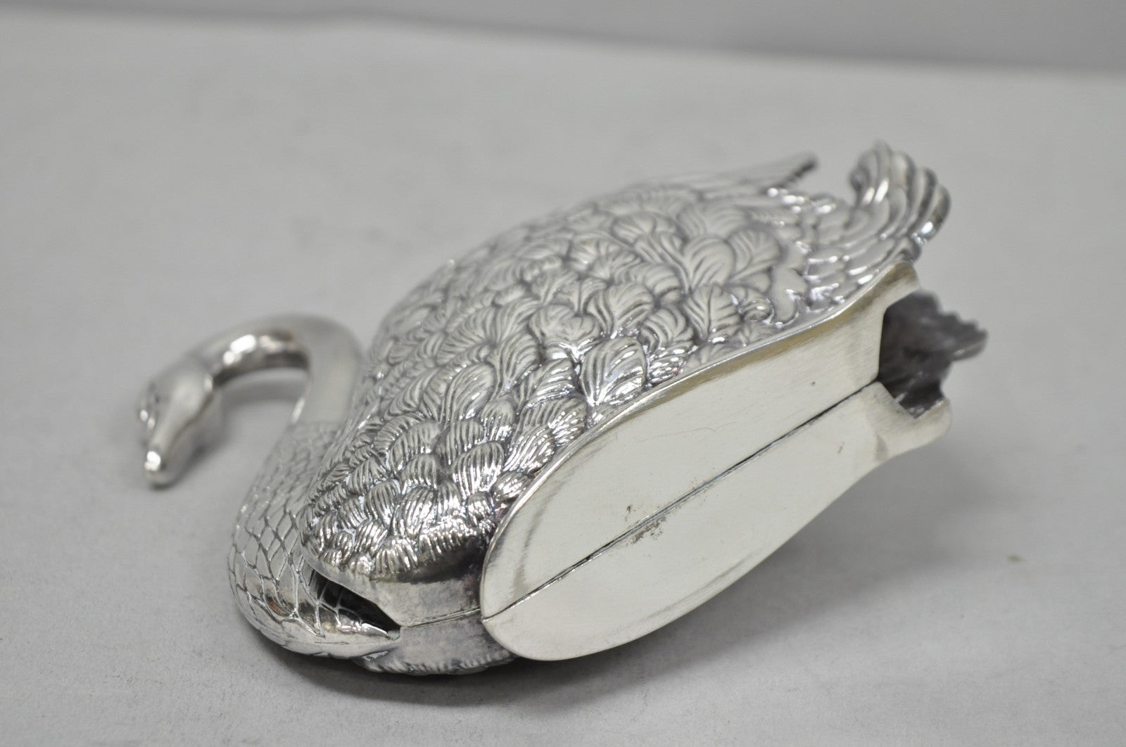 Vintage Art Nouveau Godinger Italy Silver Plated Swan Bird Napkin Letter Holder