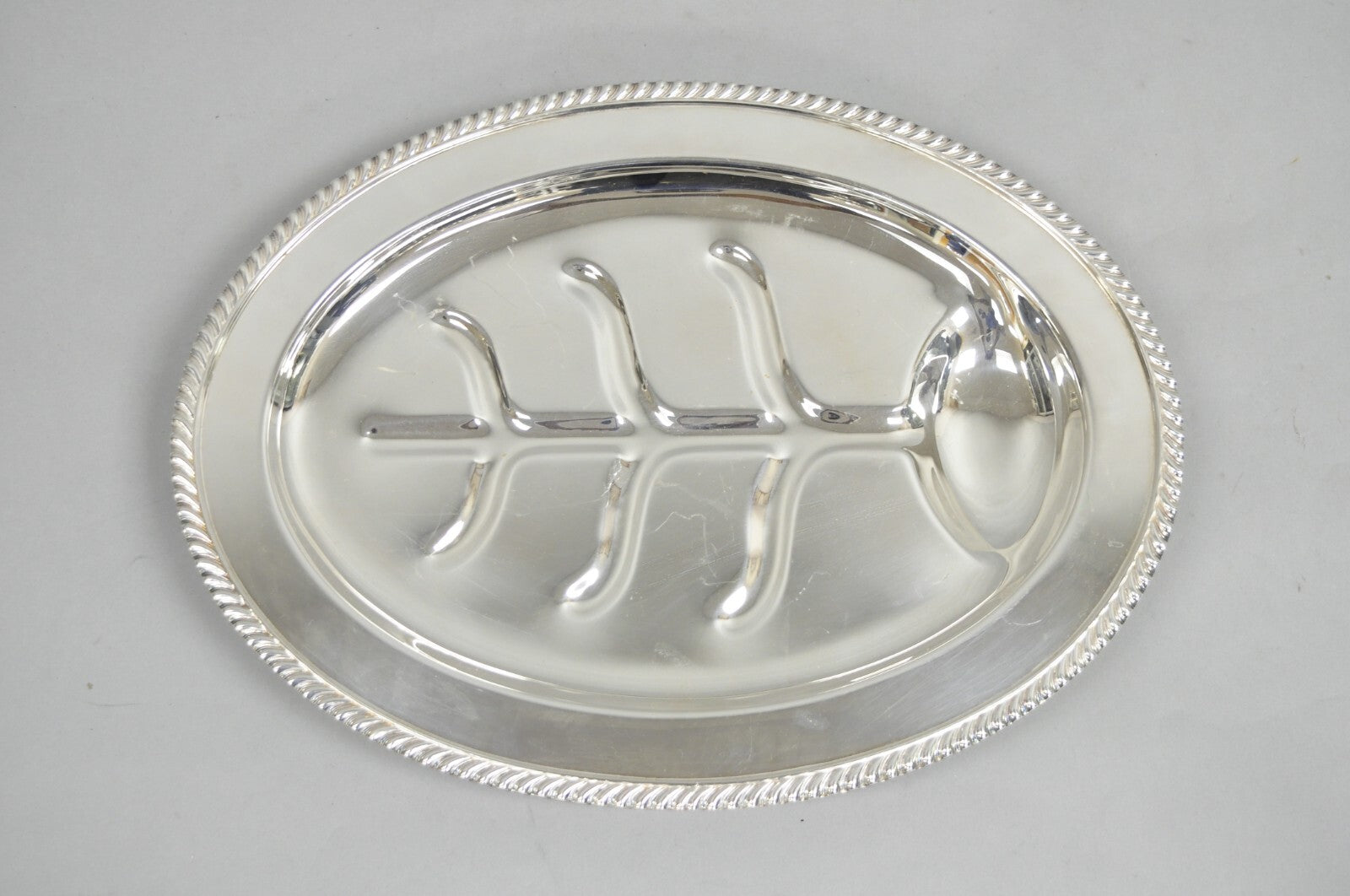 Vintage Sheffield Victorian Silver Plated Meat Cutlery Oval Serving Platter Tray
