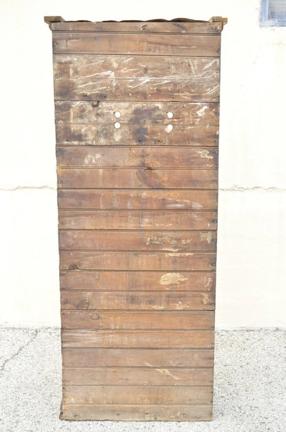 Antique American Primitive Blue Green Distress Painted Bookcase Cupboard Cabinet