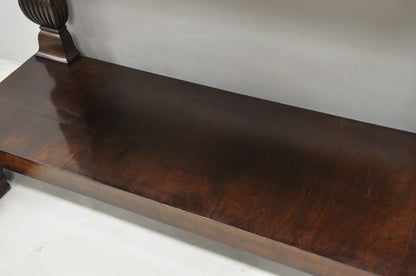 Antique French Empire Mahogany White Marble Top Console Hall Table w/ Drawer