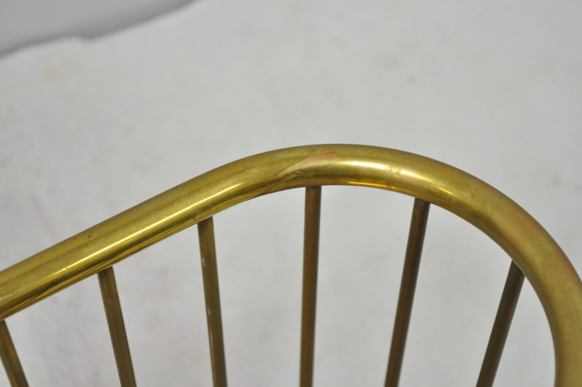 Vintage Gatco Mid Century Modern Solid Brass Spindle Modernist Magazine Rack