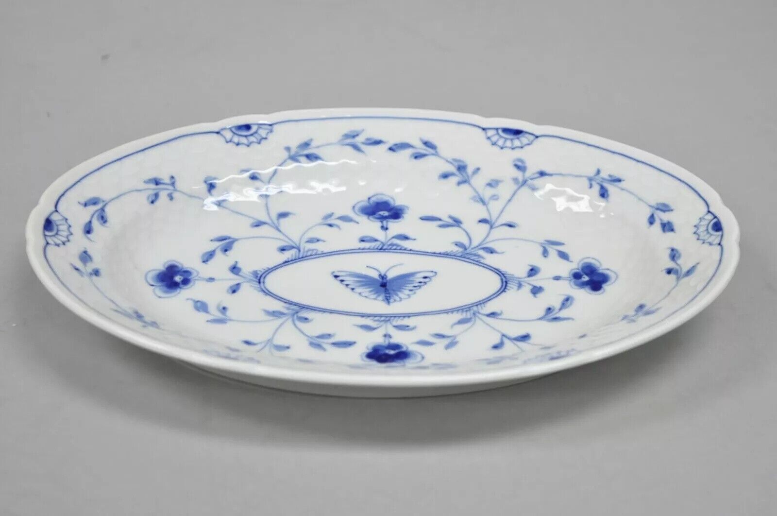 10" Oval Serving Platter 18 Bing and Grondahl B&G Kjøbenhavn Butterfly Lace Blue
