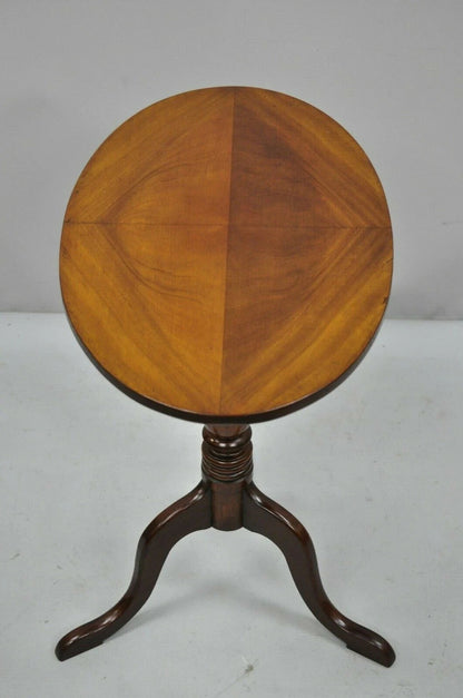 Antique Queen Anne Federal Style Mahogany Oval Tilt Top Side Tea Table