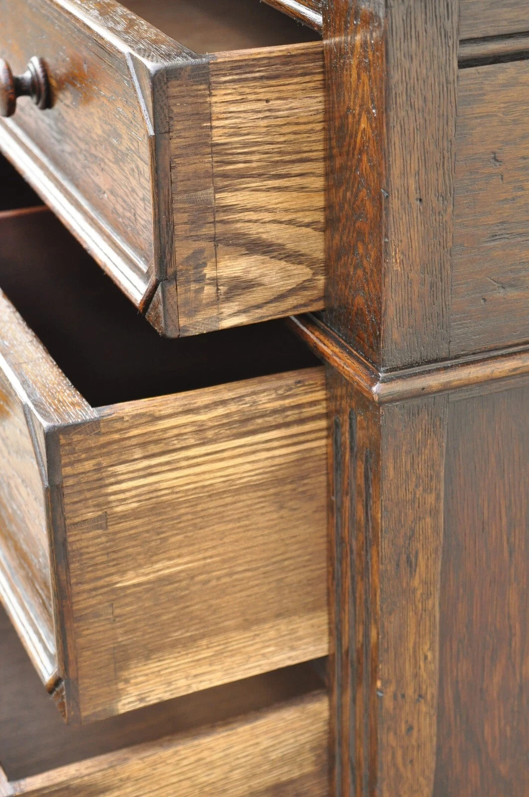 Antique Jacobean William & Mary Style Oak Wood Chest of Drawers Low Dresser