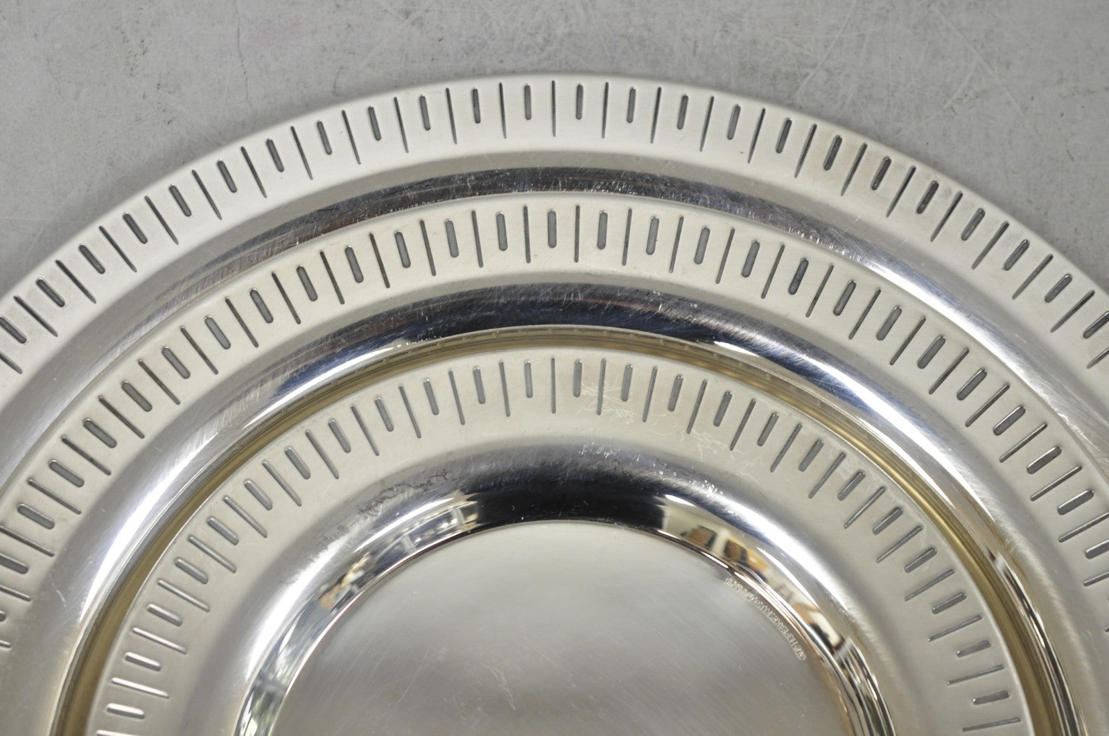Vintage Hopeakeskus Oy Finland Modern Silver Plated Serving Plate Dishes - 3 Pc