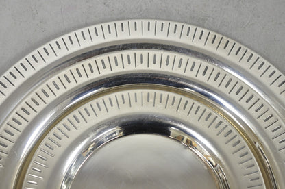 Vintage Hopeakeskus Oy Finland Modern Silver Plated Serving Plate Dishes - 3 Pc