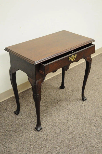 Antique English Georgian Queen Anne Shell Carved Mahogany Console Hall Table