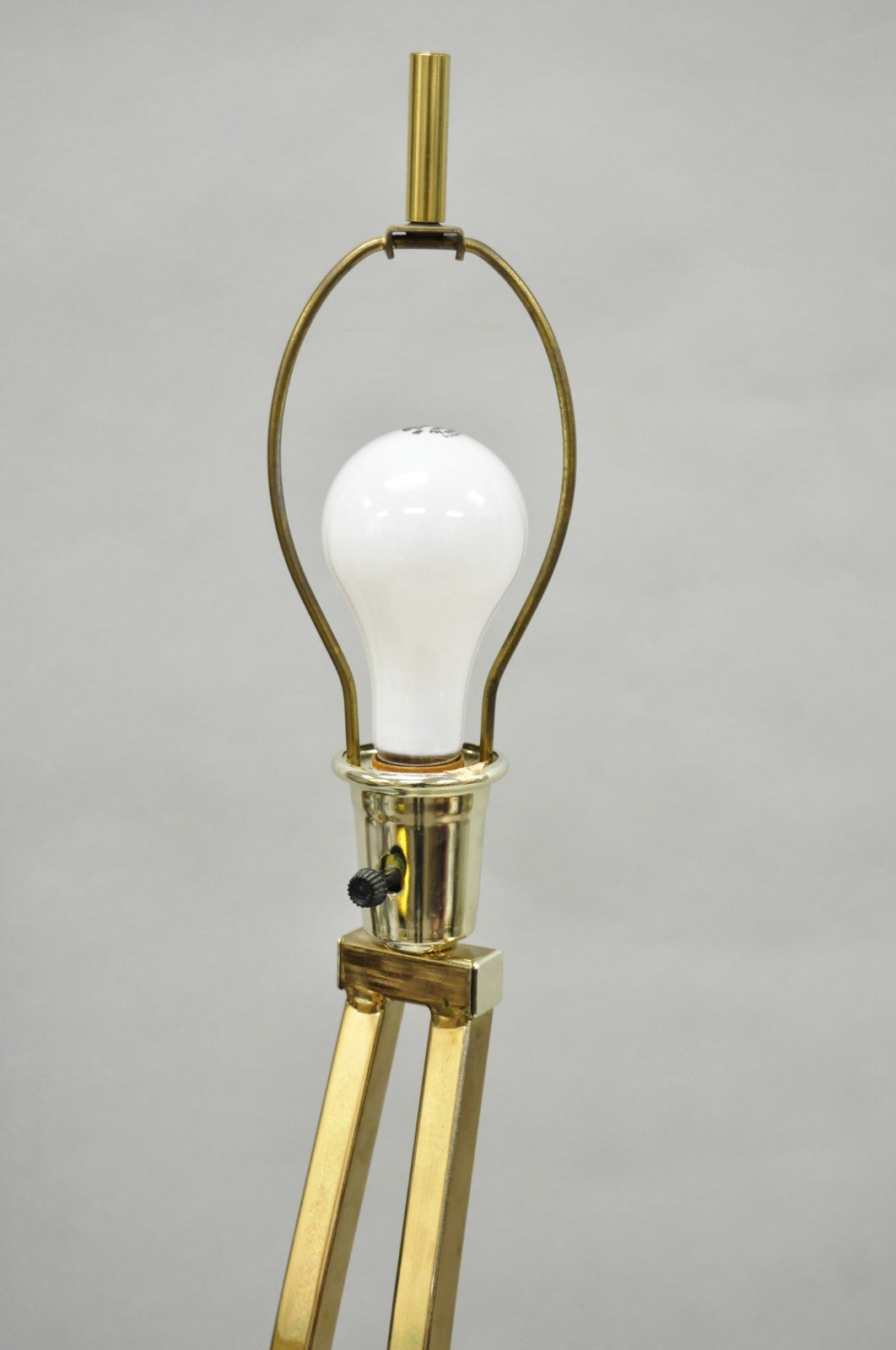 Vintage Mid Century Modern Sculptural Brass Plated Metal Floor Lamp by Clover