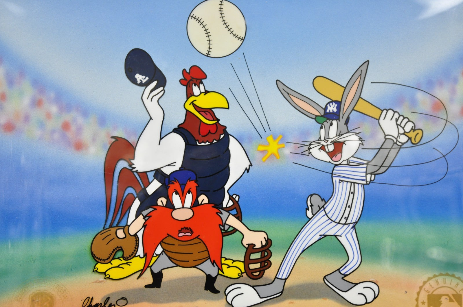 Vintage 1992 Warner Bros New York Yankees Artist Proof Cel Homerun Hare 229/250