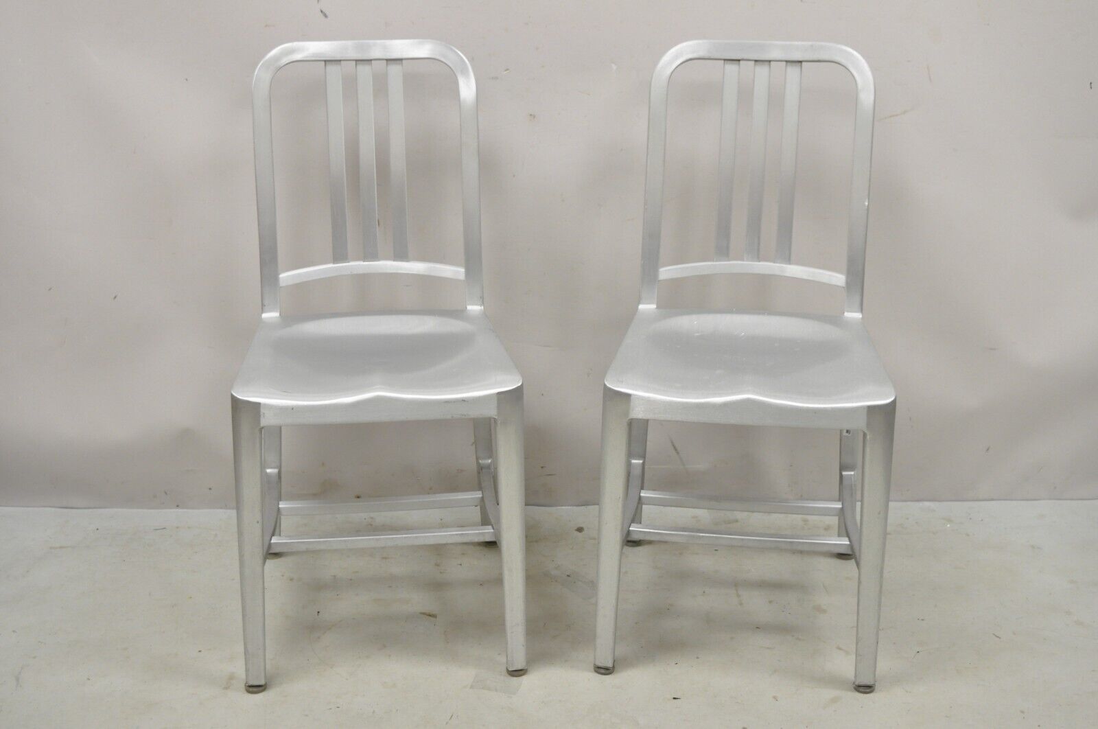 Emeco Navy Collection Brushed Aluminum Side Chair 1006 - A Pair