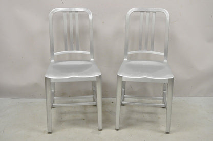 Emeco Navy Collection Brushed Aluminum Side Chair 1006 - A Pair