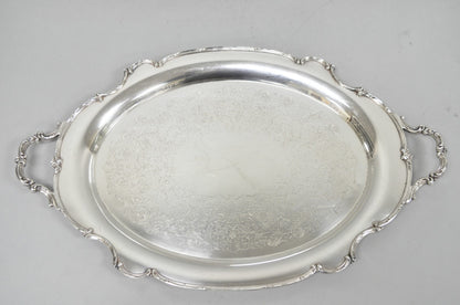 Vintage 1847 Rogers Bros "Reflection" Silver Plated Oval Serving Platter Tray
