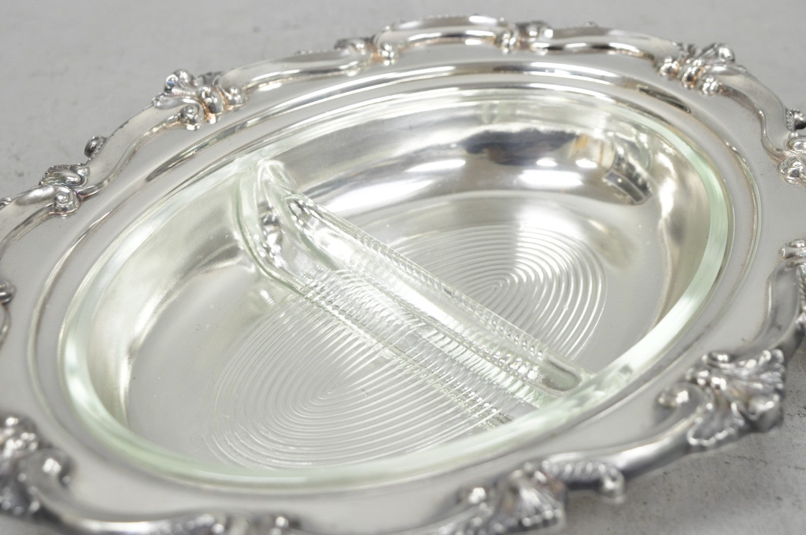 Vintage Victorian Silver Plated Covered Vegetable Serving Dish with Glass Liner
